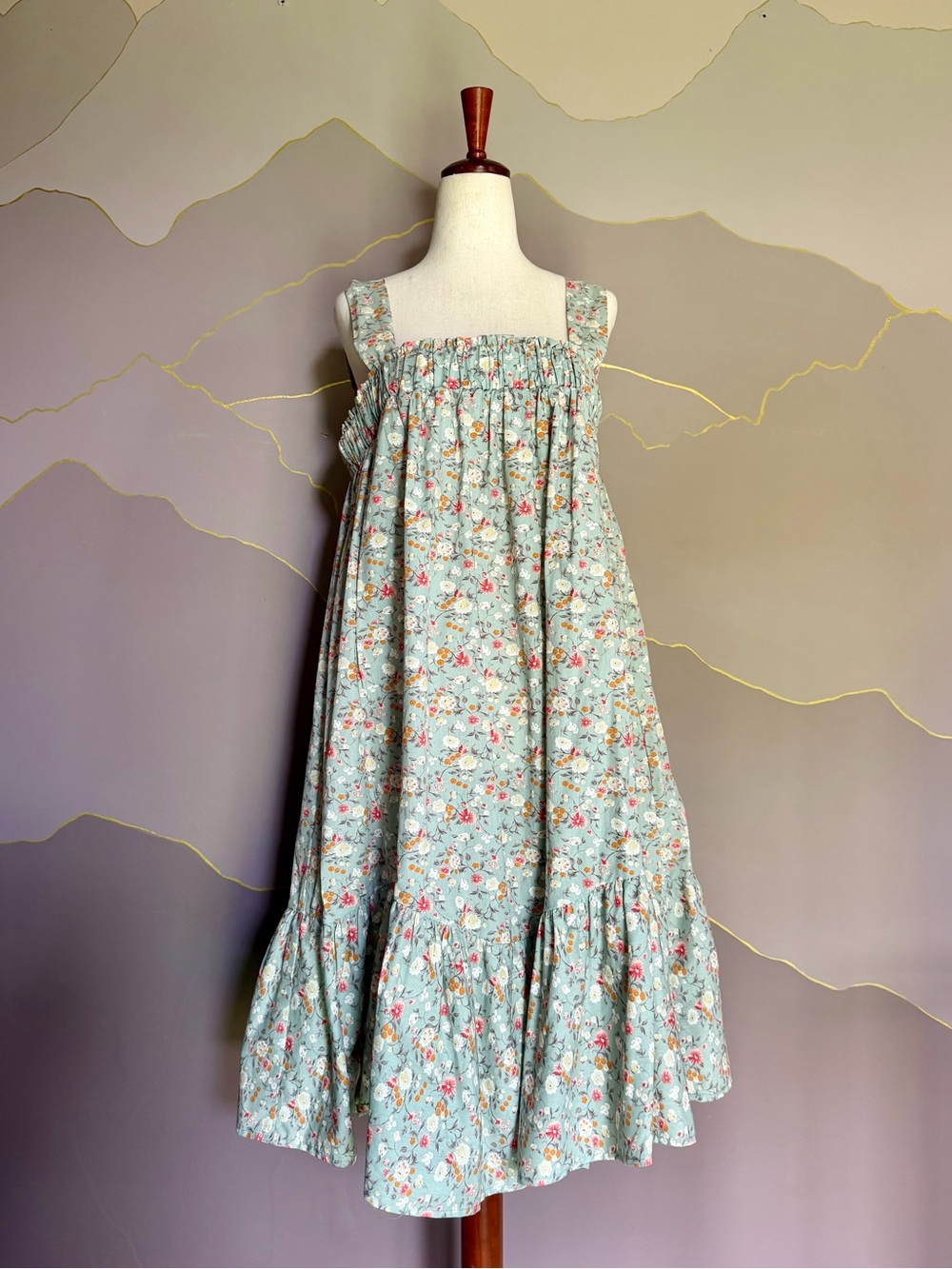 Ces Femme Mint Green Floral Midi Dress